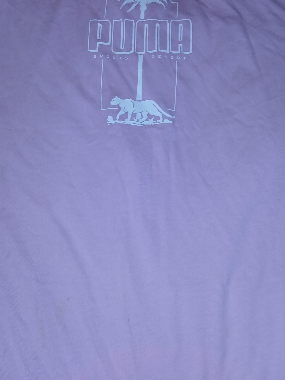 PUMA Pink Graphic Tee with White Logo